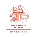 Disrupted sleep patterns terracotta concept icon Royalty Free Stock Photo