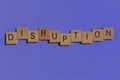 Disruption, word on blue with copy space Royalty Free Stock Photo