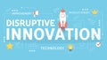 Disruptive innovation concept. Creative idea and unique