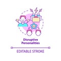 Disruptive personalities concept icon