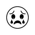 Black solid icon for Dissapoint, disillusion and weep Royalty Free Stock Photo