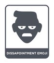 dissapointment emoji icon in trendy design style. dissapointment emoji icon isolated on white background. dissapointment emoji Royalty Free Stock Photo