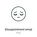 Dissapointment emoji outline vector icon. Thin line black dissapointment emoji icon, flat vector simple element illustration from Royalty Free Stock Photo