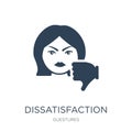 dissatisfaction icon in trendy design style. dissatisfaction icon isolated on white background. dissatisfaction vector icon simple