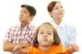 Dissatisfied Asian family