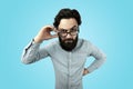 Dissatisfied bearded man Royalty Free Stock Photo