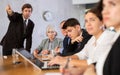 Dissatisfied boss gave dressing down to team of top managers in office