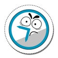 Dissatisfied Cartoon Clock Sticker. Vector.