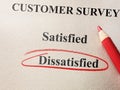Dissatisfied customer survey