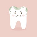 Dissatisfied, dirty tooth concept vector illustration