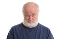 Dissatisfied displeased old grumpy man isolated portrait Royalty Free Stock Photo
