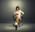 Dissatisfied woman sitting Royalty Free Stock Photo