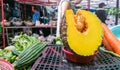 Dissected pumpkin in fresh market BANGKOK