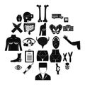 Dissection icons set, simple style