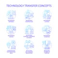 Disseminating technology concept icons set Royalty Free Stock Photo