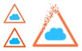 Dissipated Dotted Cloud Warning Icon with Halftone Version Royalty Free Stock Photo