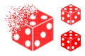 Dissipated Dotted Dice Cube Glyph with Halftone Version