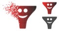 Dissipated Dotted Halftone Smile Funnel Icon