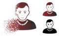 Dissipated Dotted Halftone Trendy Guy Icon