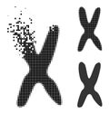 Dissipated Pixel Chromosome Glyph with Halftone Version