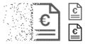 Dissipated Pixel Halftone Euro Invoice Page Icon