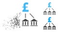 Dissipated Pixel Halftone Pound Bank Association Icon