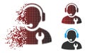 Dissipated Pixel Halftone Service Operator Icon Royalty Free Stock Photo