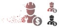 Dissipated Pixel Halftone Worker Salary Icon