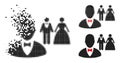 Dissipated Pixel Marriage Officiant Icon with Halftone Version