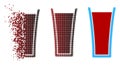 Dissipated Pixelated Halftone Tomato Juice Glass Icon