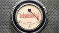 Dissociation that is hitting a full scale, showing a very high level of dissociation. Maximum value Royalty Free Stock Photo