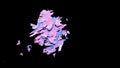 Dissolution heart shape on black background, stop motion