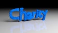 Dissolve animation of word CHARITY
