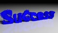 Dissolve animation of word Success in blue