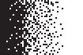 Dissolve pixel disperse blocks. Dust fragment, broken dots texture. Fractured disperse. Mosaic filled square dotted