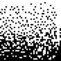 Dissolve pixel disperse blocks. Dust fragment, broken dots texture. Fractured disperse. Mosaic filled square dotted