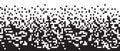 Dissolve pixel disperse blocks. Dust fragment, broken dots texture. Fractured disperse. Mosaic filled square dotted