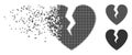 Broken Heart Moving Pixel Halftone Icon