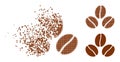 Dissolved Dotted Cacao Beans Icon with Halftone Version