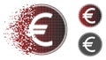 Dissolved Dotted Halftone Euro Coin Icon