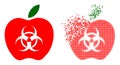 Dissolved Pixelated and Original Infected Apple Icon