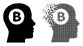 Dissolved Dotted and Original Bitcoin Thinking Icon