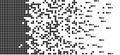 Dissolved filled square dotted vector icon with disintegration effect. Rectangle items are grouped into disappearing Royalty Free Stock Photo