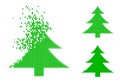 Dissolved and Halftone Pixel Fir-Tree Icon