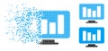 Dissolved Pixel Halftone Bar Chart Monitoring Icon Royalty Free Stock Photo