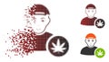 Dissolved Pixel Halftone Marihuana Dealer Icon