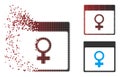 Dissolved Pixel Halftone Venus Female Symbol Calendar Page Icon