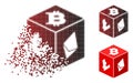 Dissolved Pixelated Halftone Cryptocurrency Dice Icon Royalty Free Stock Photo