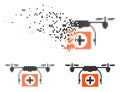 Dissolved Pixelated Halftone Medical Drone Icon