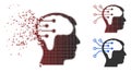 Dissolved Pixelated Halftone Neural Interface Circuit Icon Royalty Free Stock Photo